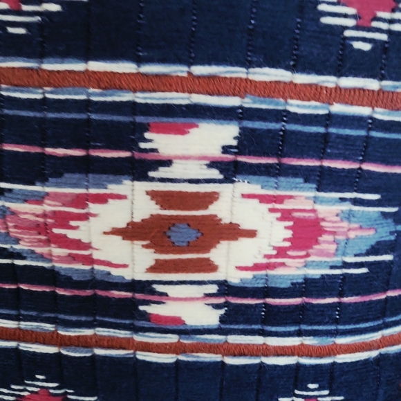 Vintage Southwestern Handmade Crewel Art Accent Pillow 13" X 13" - Picture 6 of 7